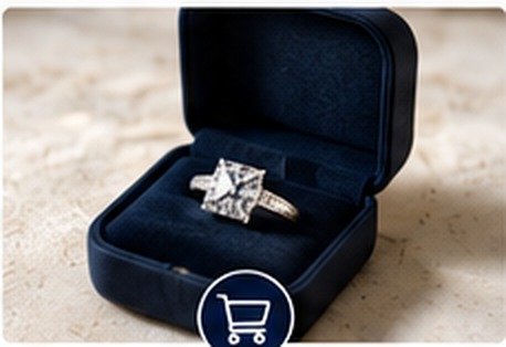 Diamond engagement ring photographed in a studio setting