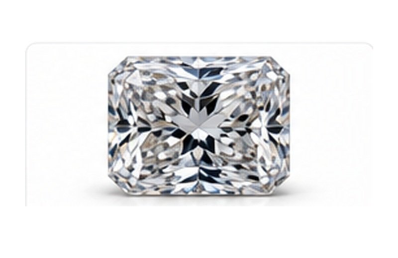 Radiant cut diamond with cropped corners and brilliant-style facets
