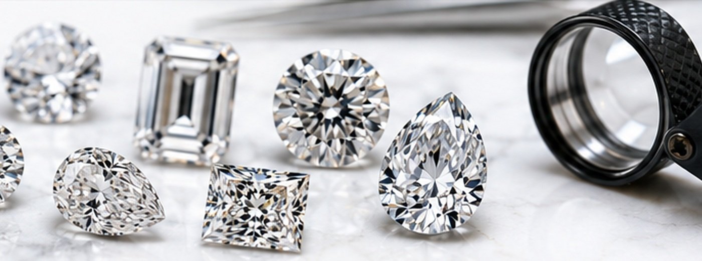 Collection of loose diamonds in several popular shapes